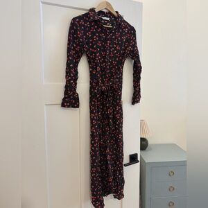 Zara Black and Red Floral dress